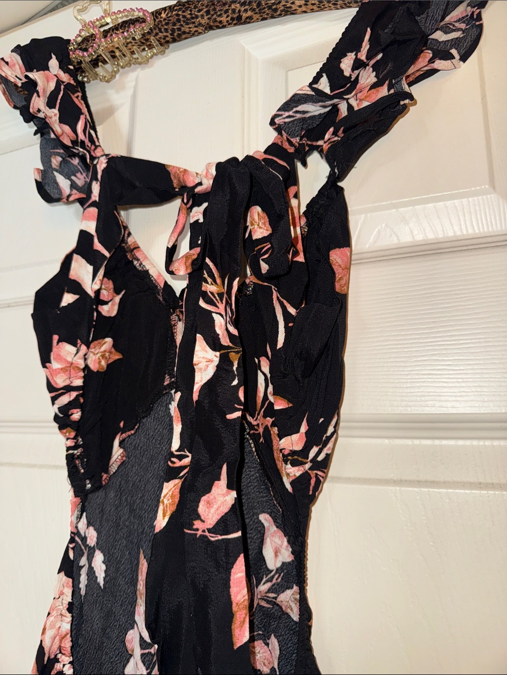 Forever 21 Black Maxi Dress with Pink Floral Print - Picture 2 of 11